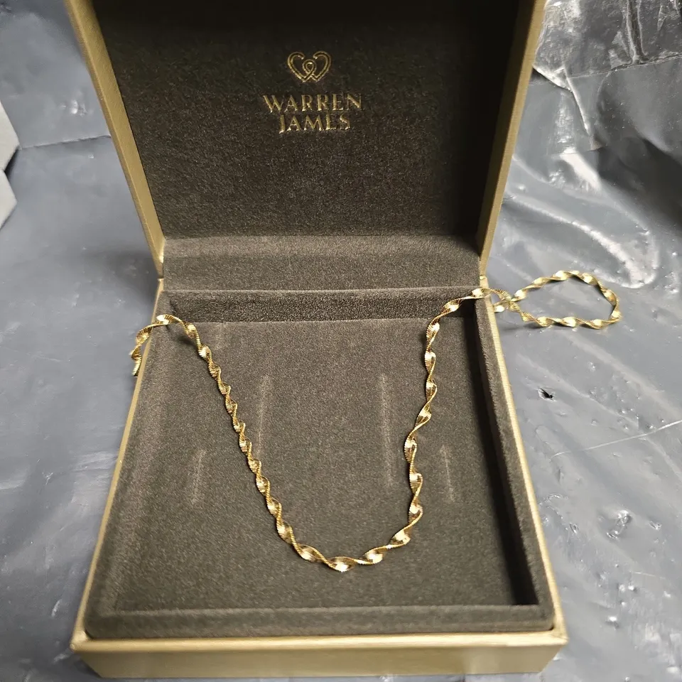 WARREN JAMES GOLD-TONE TWISTED-LINK NECKLACE – PRESENTATION BOX