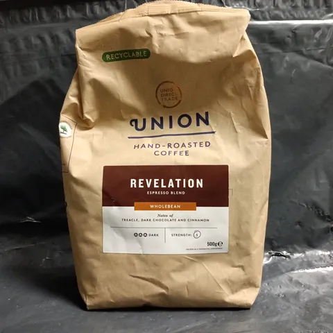 UNION REVELATION HAND ROASTED WHOLEBEAN COFFEE (500G BAG)