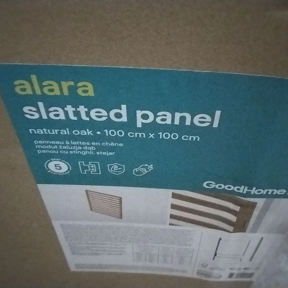 BOXED ALARA SLATTED PANEL NATURAL OAK 100 X 100CM