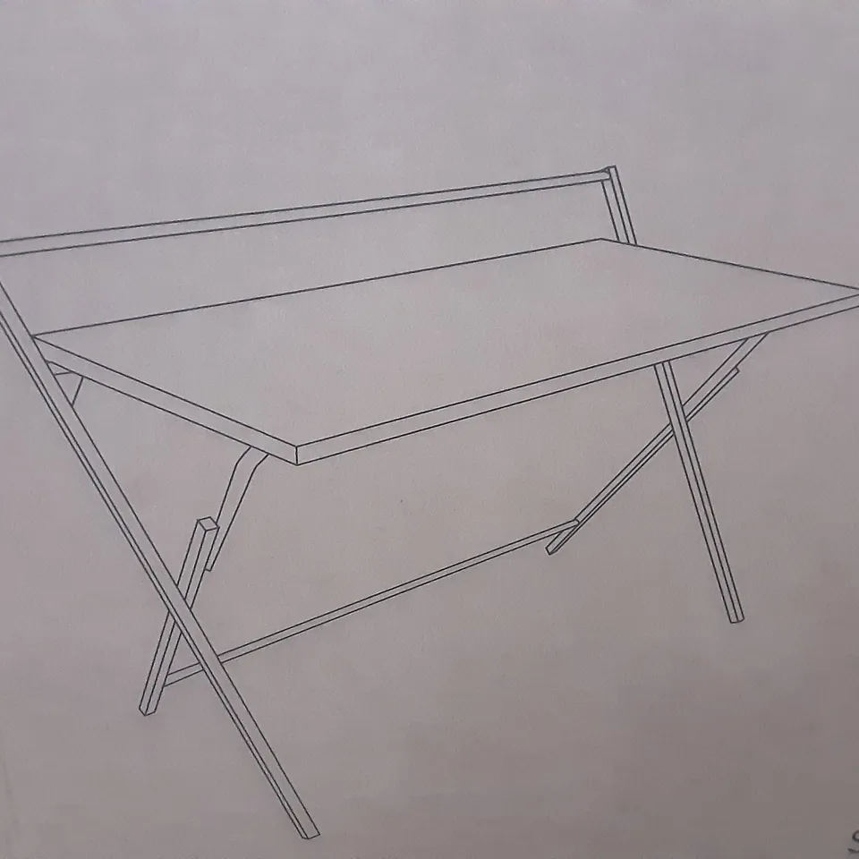 BOXED EVELYN FOLDING WIDE DESK - OAK EFFECT