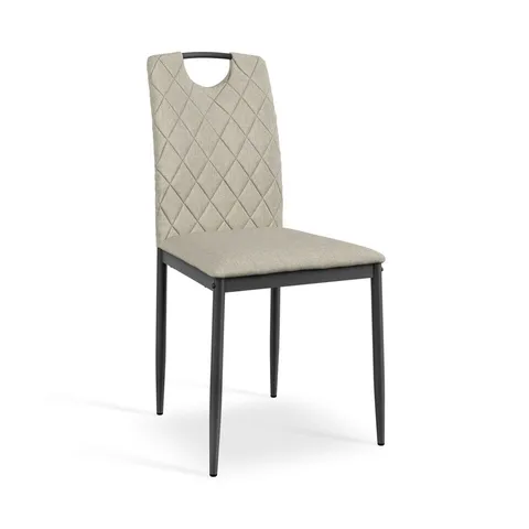 BOXED SET OF 4 MONZA FABRIC DINING CHAIRS - BEIGE (1 BOX)