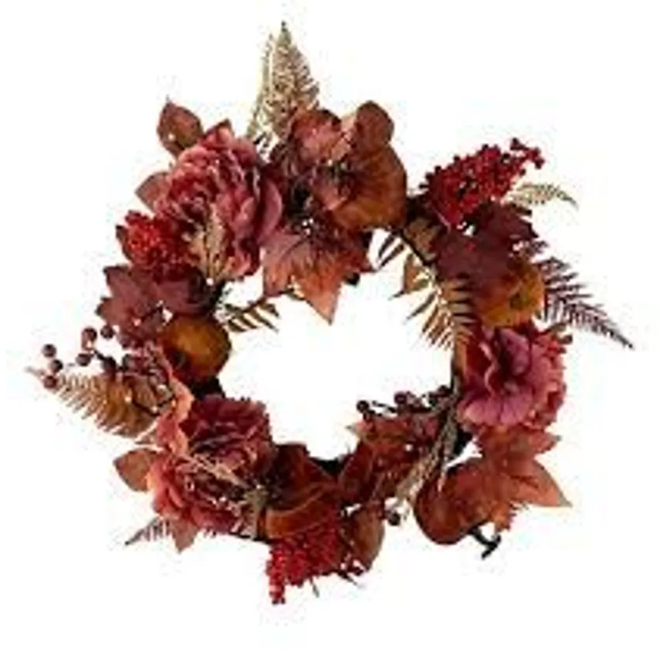 SARA BY SARA DAVIES 55CM PRE LIT LUXURY AUTUMN WREATH