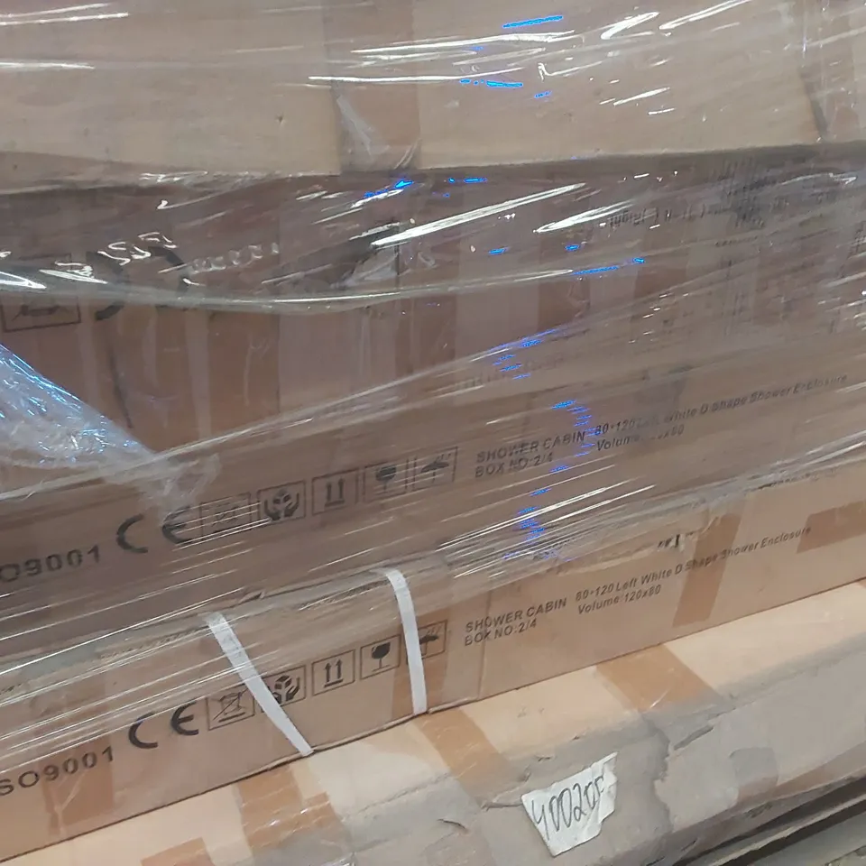 PALLET CONTAINING A LARGE QUANTITY OF ASSORTED BATHROOM FURNITURE PARTS INCLUDING: SHOWER CABIN PARTS ECT