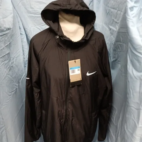 NIKE RUNNING MENS THIN ZIP HOODED JACKET IN BLACK - MEDIUM