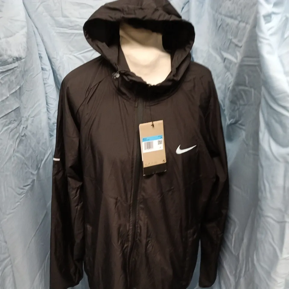 NIKE RUNNING MENS THIN ZIP HOODED JACKET IN BLACK - MEDIUM