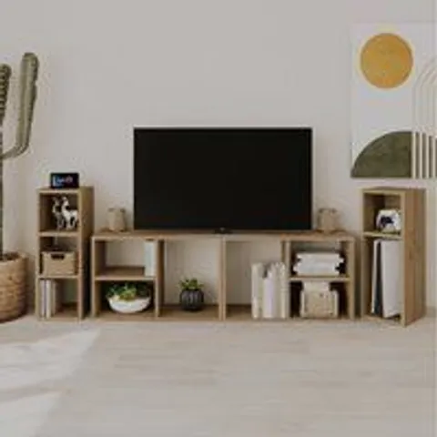 BOXED COMBAYN FAT LOW BOOKCASE - SAPPHIRE OAK