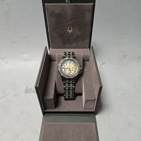 BULOVA OCTAVA AUTOMATIC MEN'S GREY IP BRACELET WATCH