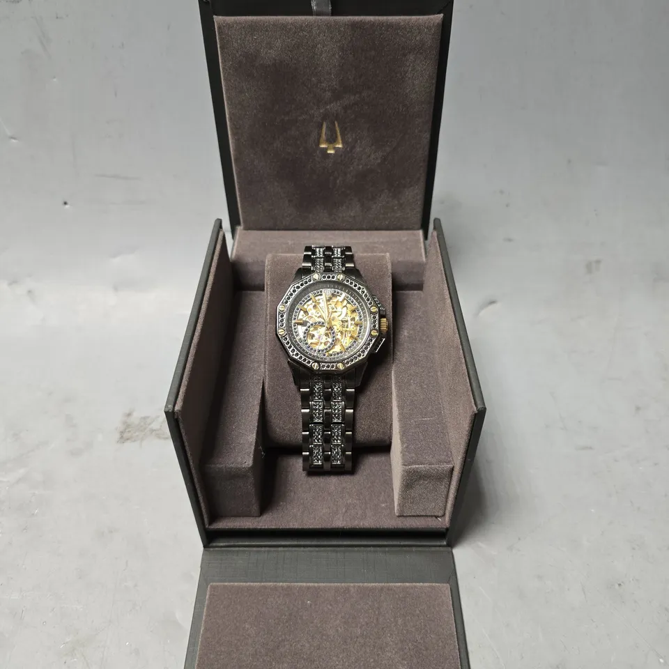 BULOVA OCTAVA AUTOMATIC MEN'S GREY IP BRACELET WATCH