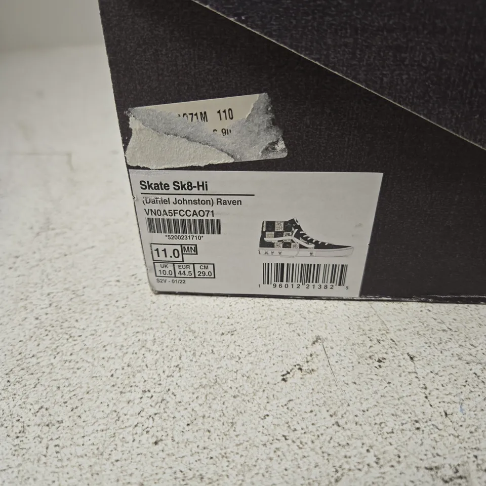 VANS SK8-HI HIGH-TOP SNEAKERS – DANIEL JOHNSTON 'HI, HOW ARE YOU' – UK 11