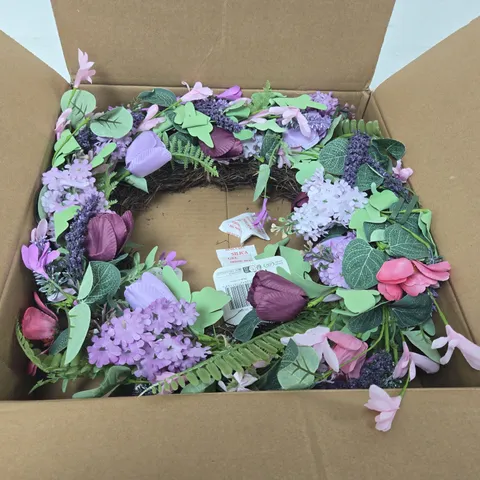 LOVELY LILAC WHIRL – MAINTENANCE FREE FAUX DECOR DOOR WREATH