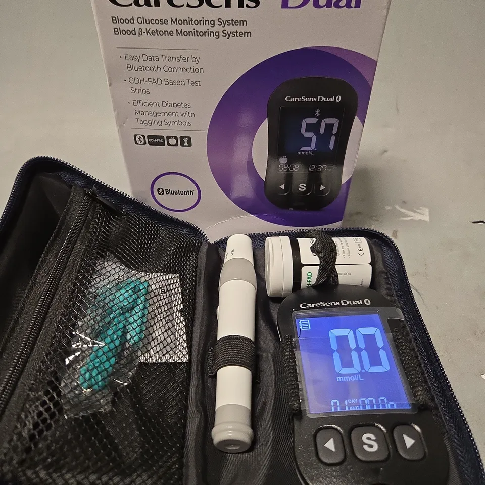 BOXED CARESENS DUAL BLOOD GLUCOSE AND KETONE METER SYSTEM