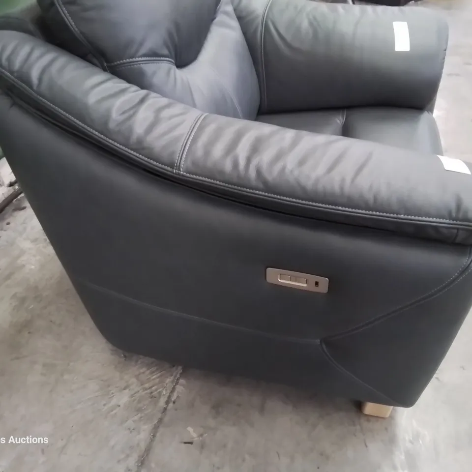 QUALITY BRITISH DESIGNER & MANUFACTURED G PLAN JACKSON POWER RECLINING EASY CHAIR CAMBRIDGE PETROL BLUE LEATHER 