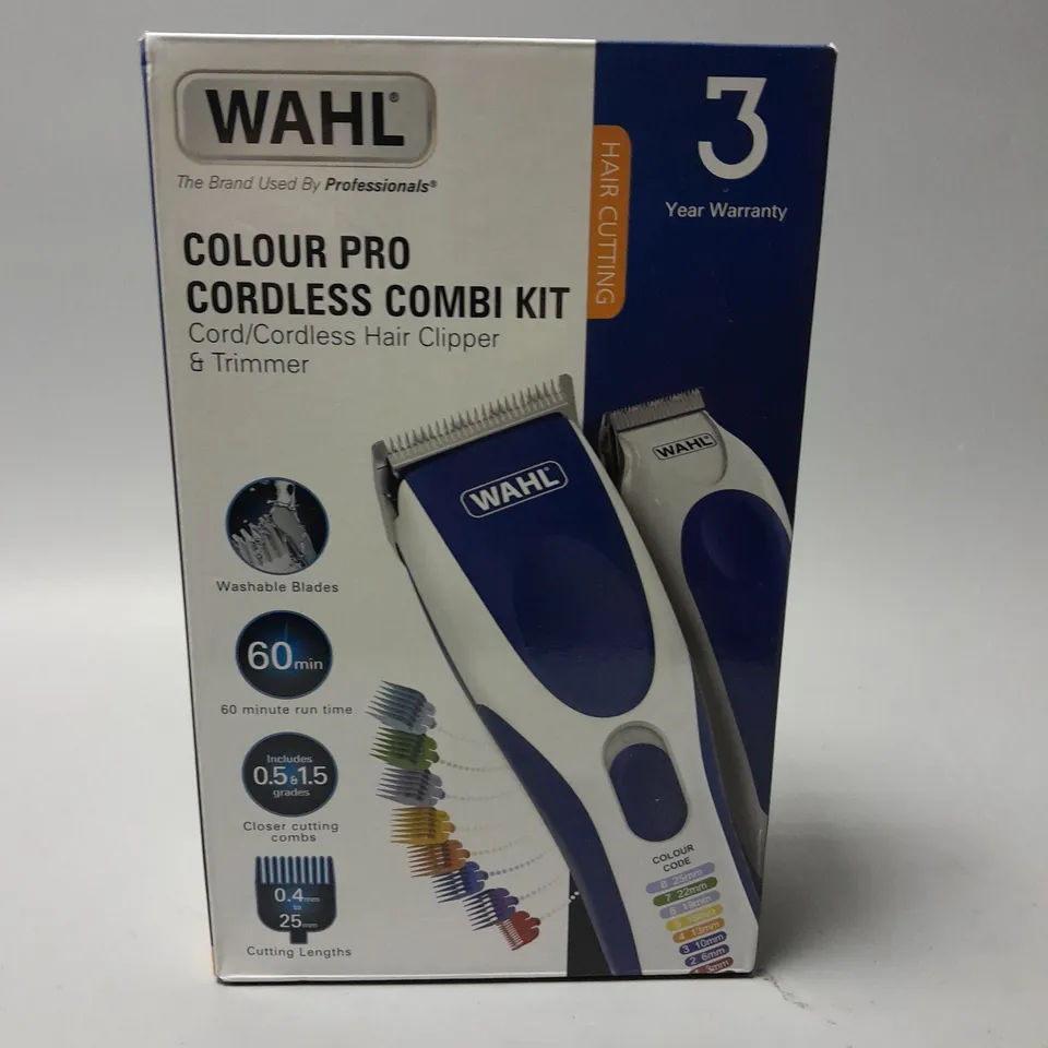 BOXED WAHL COLOUR PRO CORDLESS COMBI KIT HAIR CLIPPER