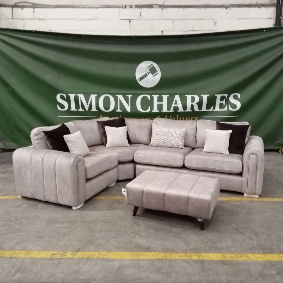 AMARA LEFT HAND DOUBLE ARM CORNER GROUP SOFA WITH FOOTSTOOL RRP £3199