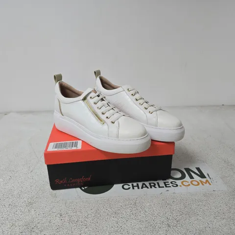 RUTH LANGSFORD LUXE WEDGE TRAINERS WHITE SIZE 41 BOXED