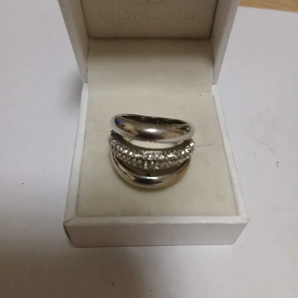 MALIKA THREE ROW PAVE RING