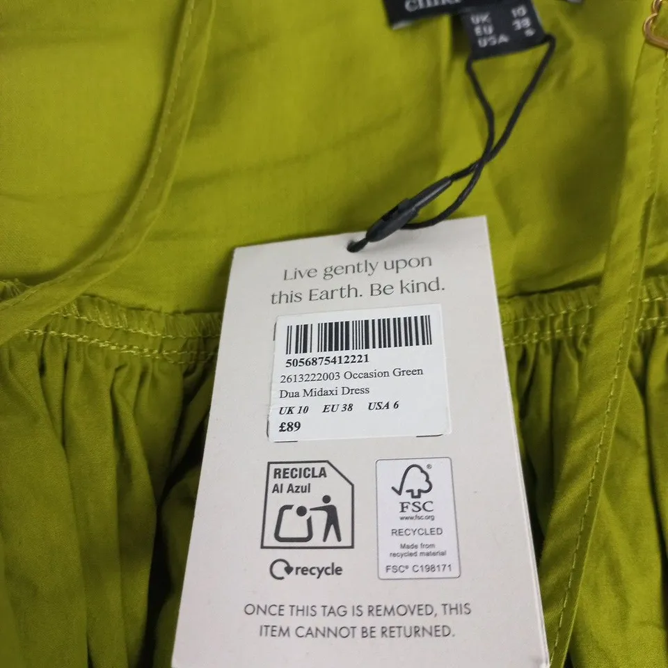 NOBODY'S CHILD GREEN MIDAXI DRESS – UK 10 (EU 38, USA 6)