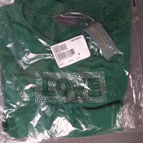 RUTH LANGSFORD LOVE TOP IN EMERALD SIZE SMALL