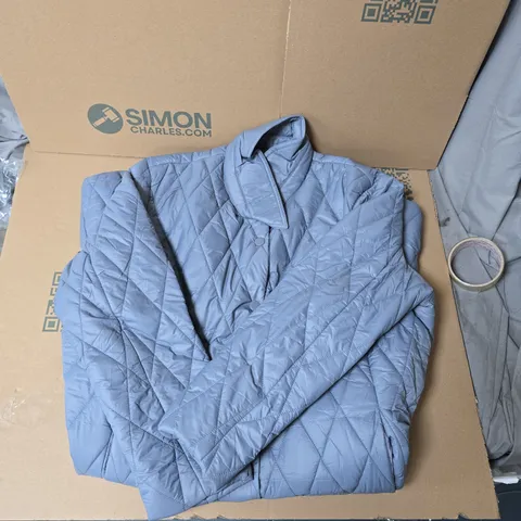 LARGE QUANTITY OF GREYISH BLUE PUFFER COATS IN VARIOUS SIZES - COLLECTION ONLY