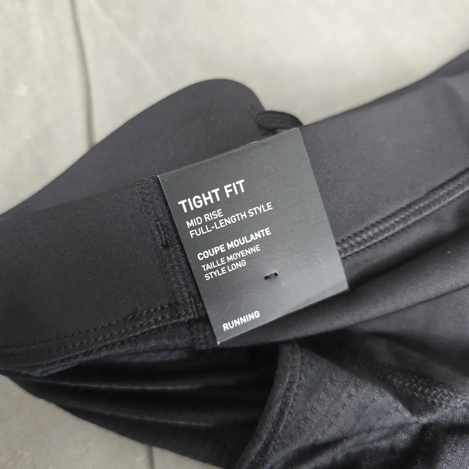 ADIDAS RUNNING TIGHT FIT MID RISE FULL-LENGTH TIGHTS - BLACK