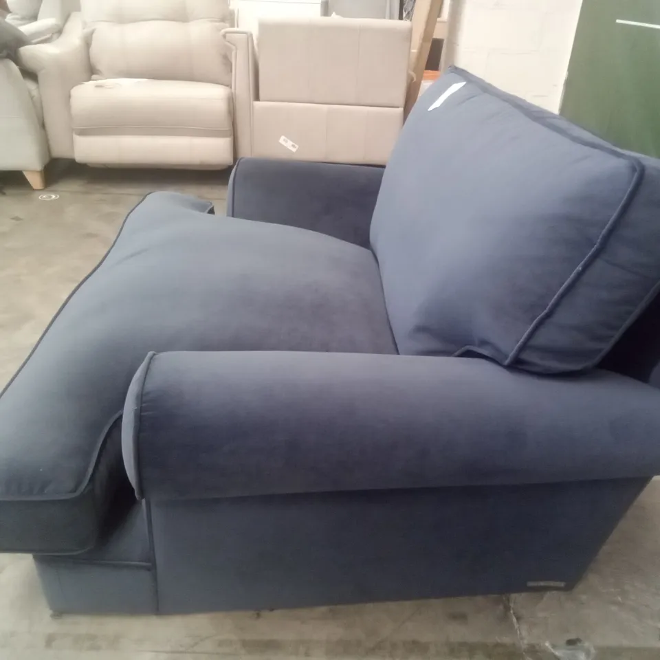 DESIGNER THE LOUNGE COMPANY MADE SMALL ARMCHAIR - DARK BLUE FABRIC
