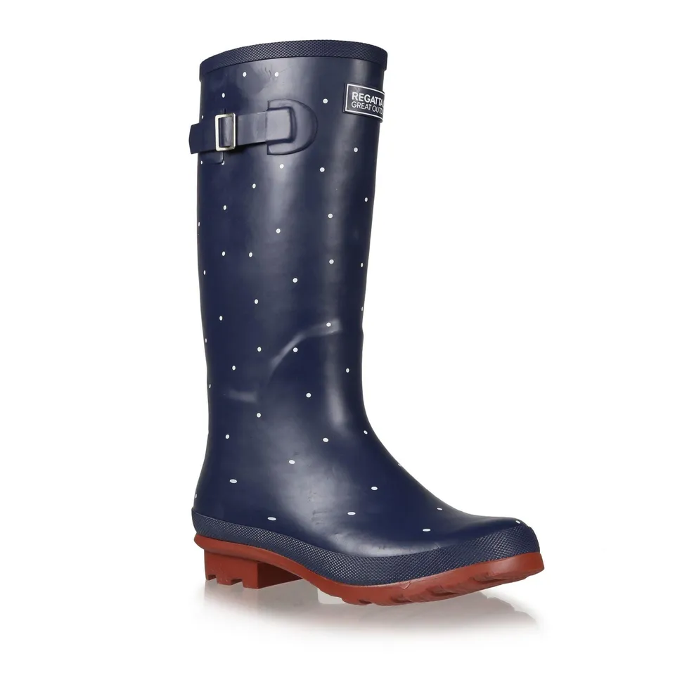 BRAND NEW REGATTA LADY FAIRWEATHER II WOMENS WELLIES IN NAVY/TIKKA SIZE UK 3