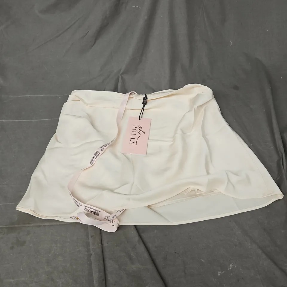 OH POLLY SIDE PLEAT MINI SKIRT IN IVORY SIZE 10