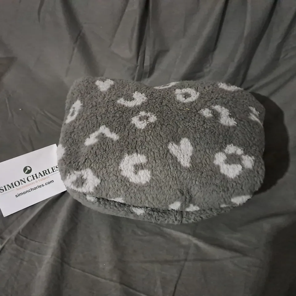 COZEE HOME OVERSIZED HOODED CARDIGAN IN GREY LEOPARD - L/XL