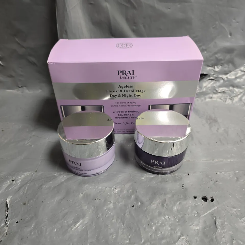 BOXED PRAI BEAUTY AGELESS THROAT & DECOLLETAGE DAY & NIGHT DUO 2X50ML