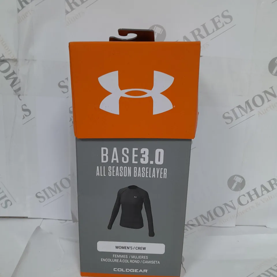 BOXED UNDER ARMOUR BASE 3.0 ALL SEASON BASELAYER WOMENS CREW SHIRT SIZE M