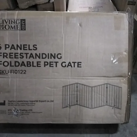BOXED LIVING AND HOME 4 PANELS FREESTANDING FOLDABLE PET GATE