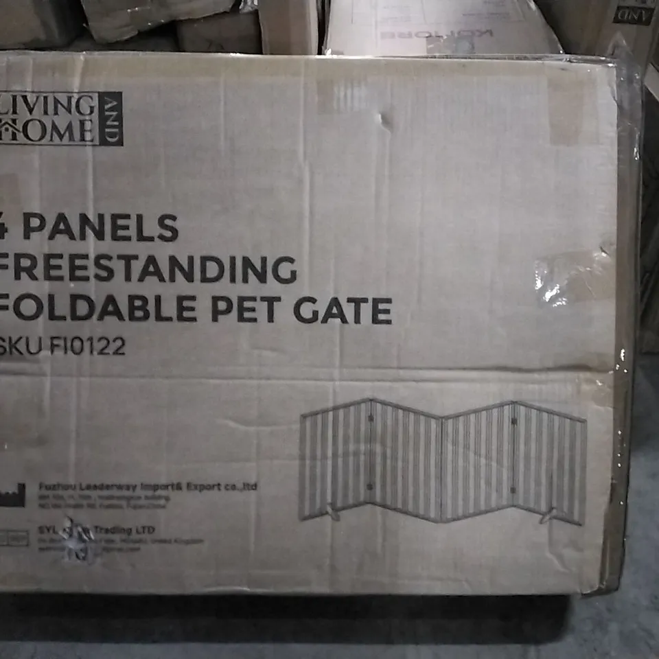 BOXED LIVING AND HOME 4 PANELS FREESTANDING FOLDABLE PET GATE