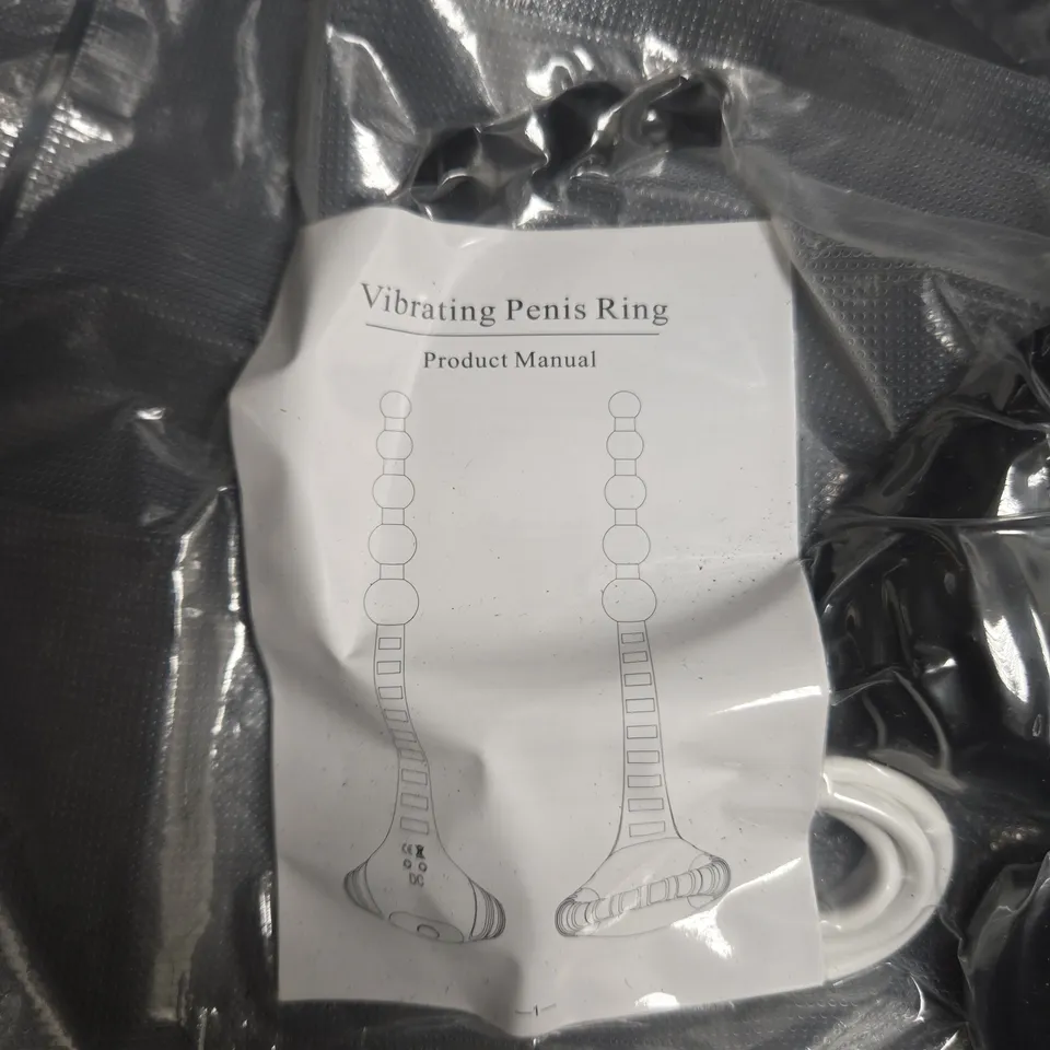 VIBRATING PENIS RING - BLACK, WITH MANUAL, SEALED PACKAGING