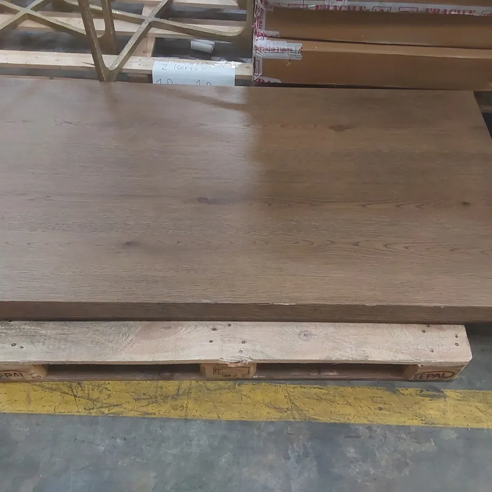 DESIGNER SOLID WOOD DINING TABLE - MISSING SCREWS (2 ITEMS)