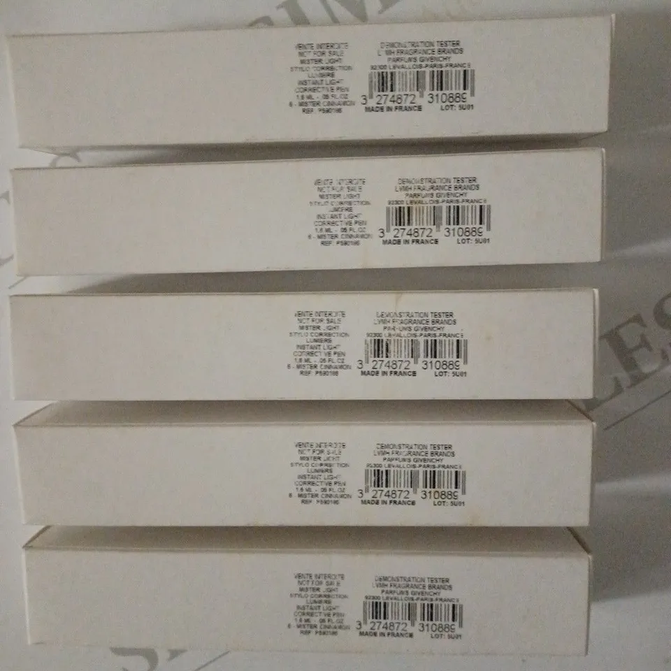 LOT OF 5 GIVENCHY MISTER LIGHT CORRECTIVE PEN 1.6ML, 06 MISTER CINNAMON 