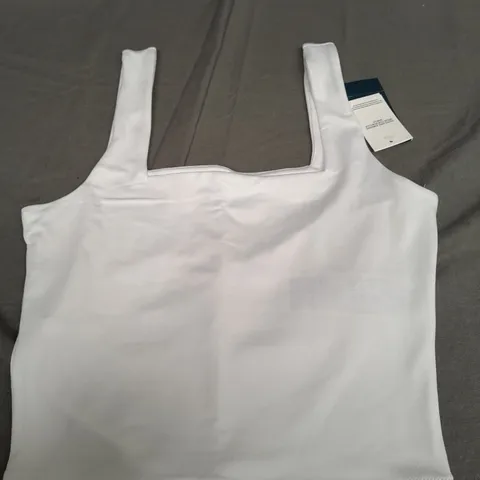 HOLLISTER WHITE CROPPED TANK TOP - XS