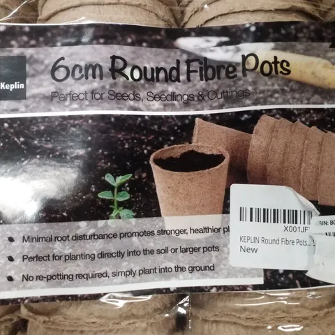 BOX CONTAINING APPROX 1152 KEPLIN 6CM ROUND FIBRE POTS
