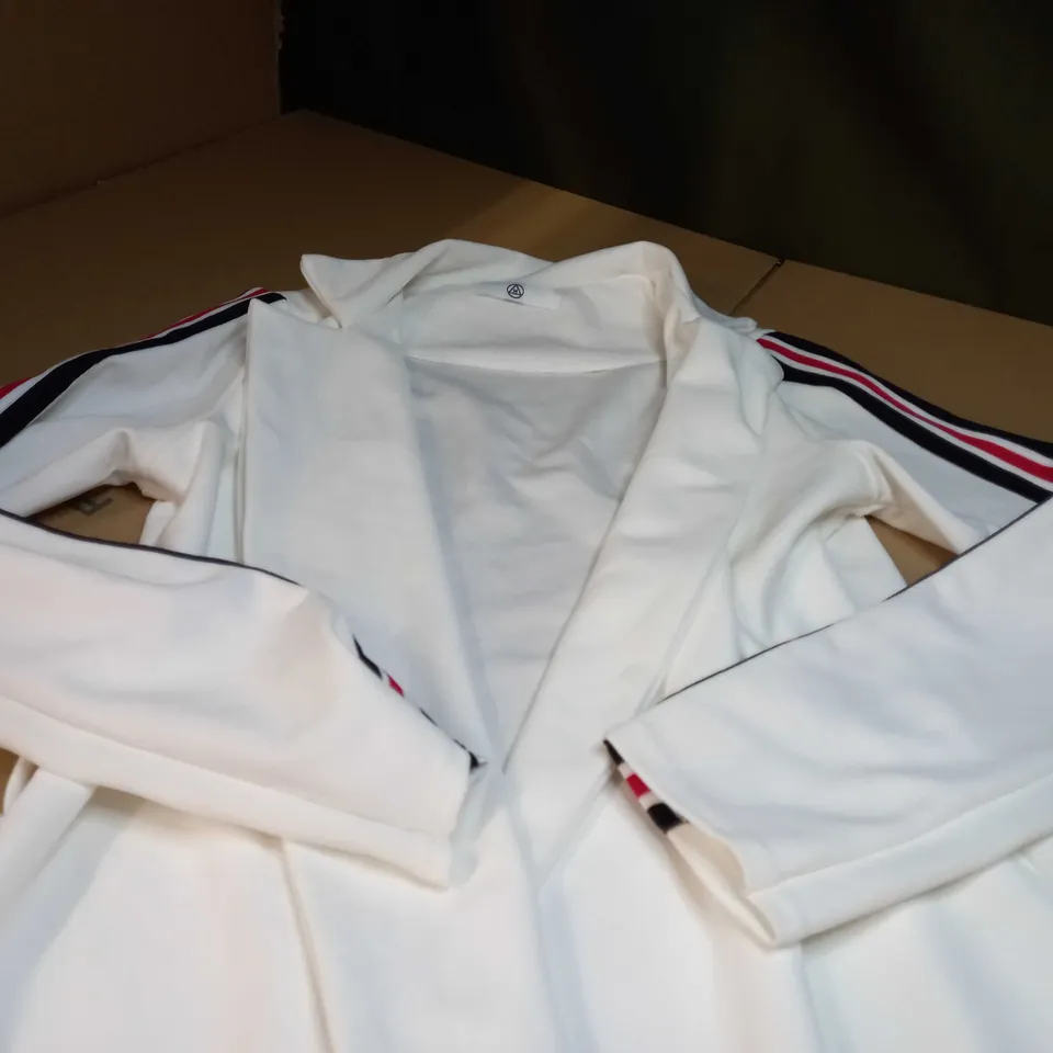 MISSGUIDED WHITE/STRIPED WOMENS BLAZER - SIZE 10