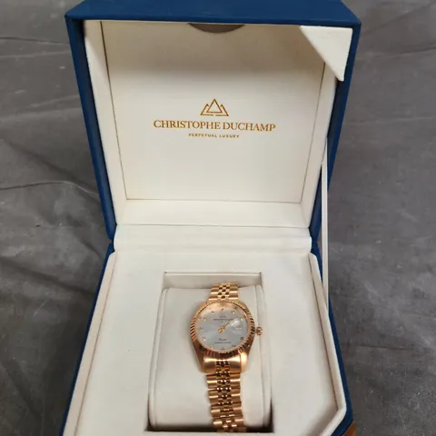 CHRISTOPHE DUCHAMP PERPETUAL LUXURY GOLD-TONE WRISTWATCH