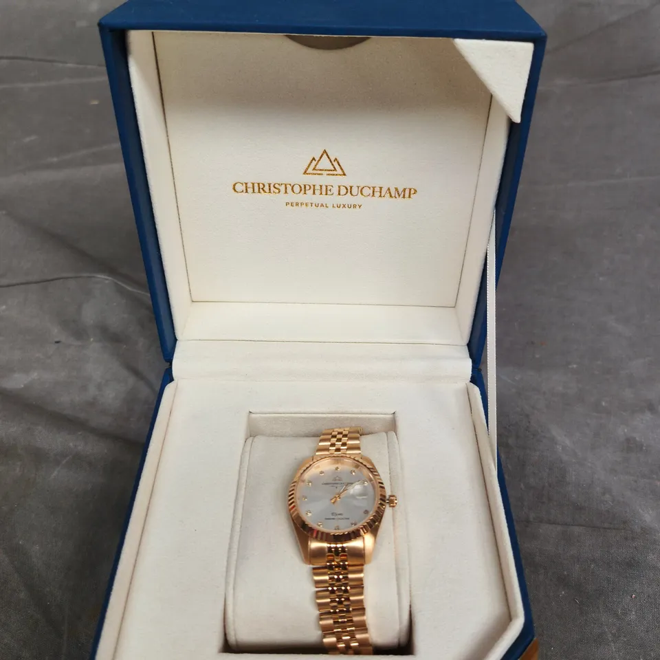 CHRISTOPHE DUCHAMP PERPETUAL LUXURY GOLD-TONE WRISTWATCH