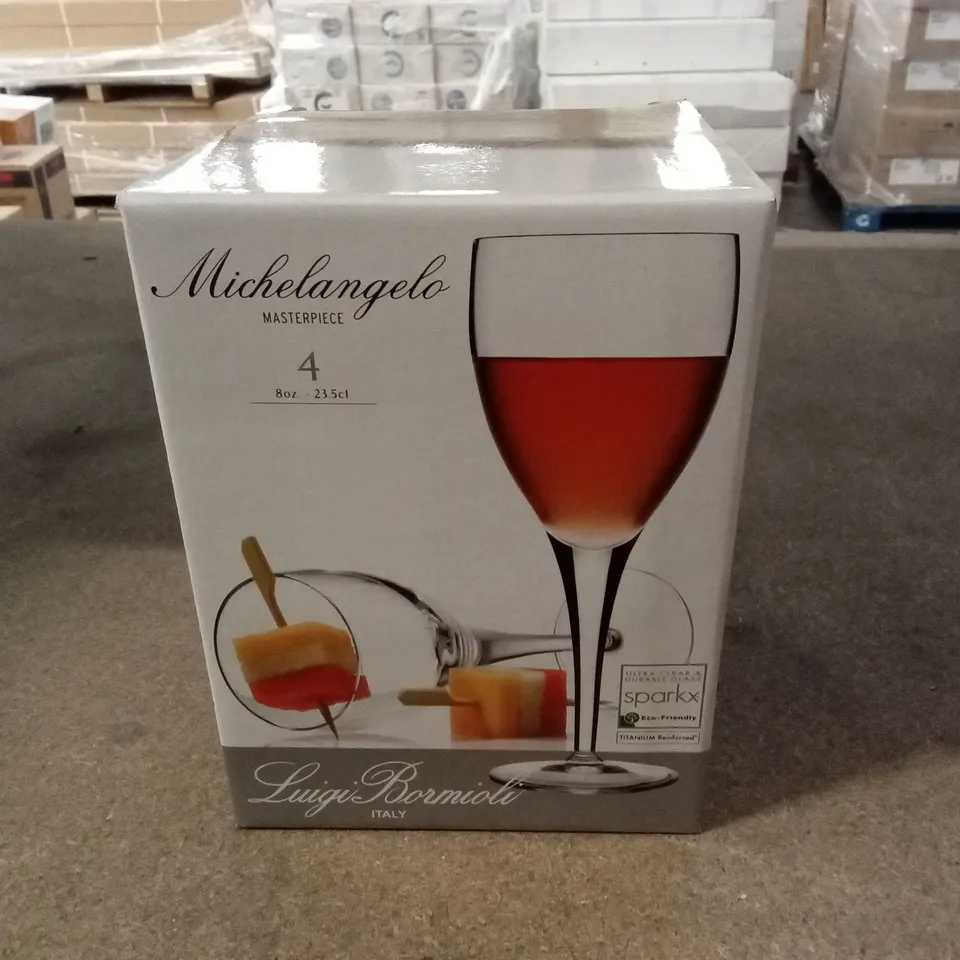 BOXED LUIGI BORMIOLI SET OF 12 WINE GLASSES (3BOXES)