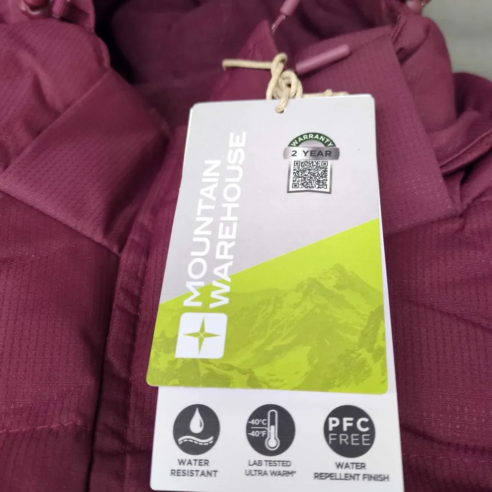 MOUNTAIN WAREHOUSE WOMEN'S BURGUNDY PADDED SNOW JACKET – UK 12 (EU 40, US 8)