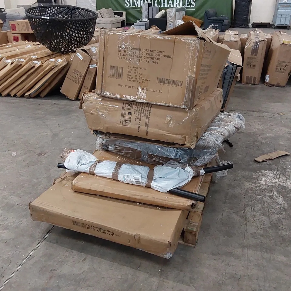PALLET OF GARDEN FURNITURE PARTS