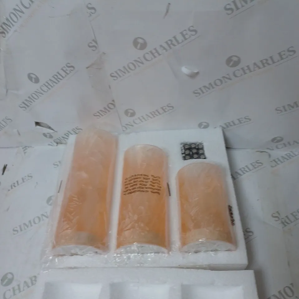 BOXED SET OF 3 PRE-LIT CYLINDERS 