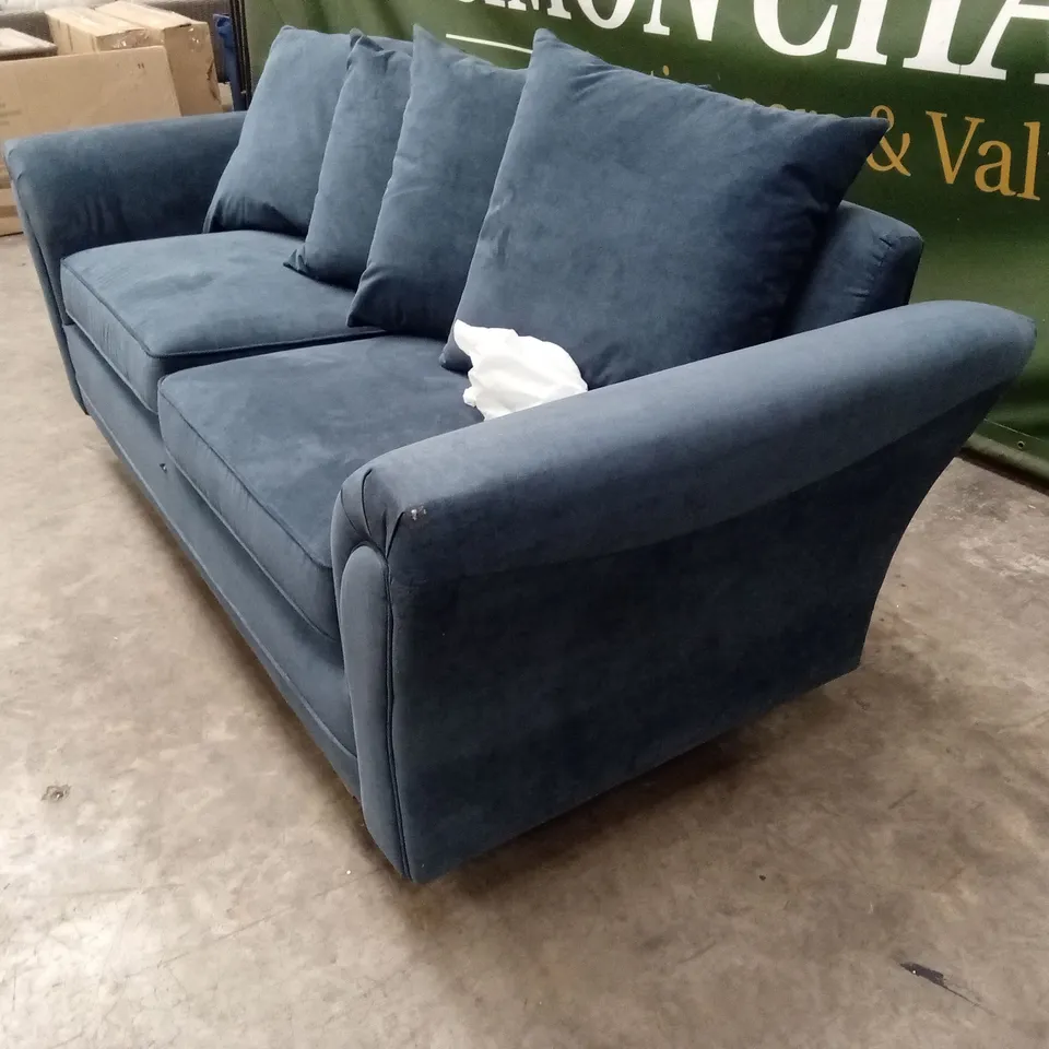 DURY FABRIC 3 SEATER SCATTER BACK SOFA - BLUE RRP £499
