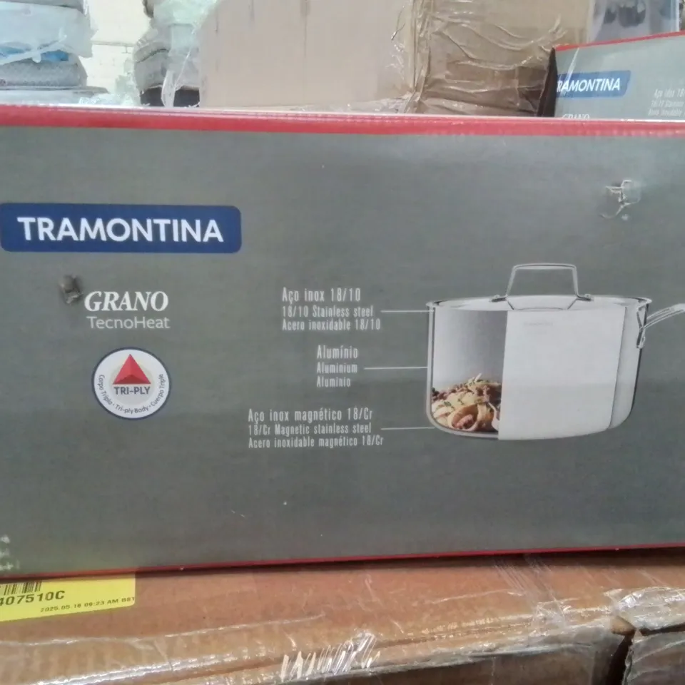 BOXED TRAMONTINA STAINLESS STEEL SAUCEPAN 