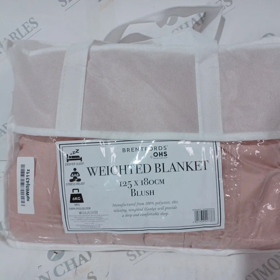 BRENTFORDS WEIGHTED BLANKET IN BLUSH (125 X 180CM)