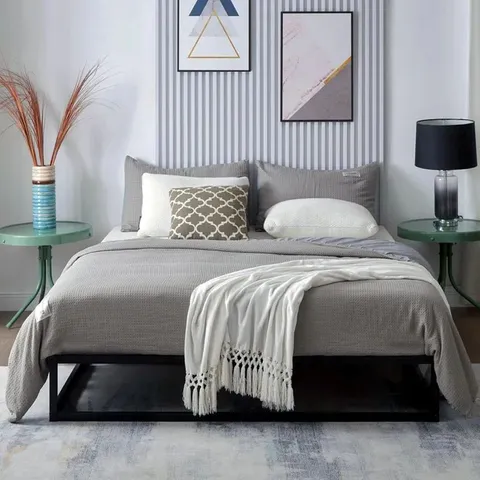 BOXED MAISE METAL BED FRAME MODERN DESIGN - DOUBLE (1 BOX)