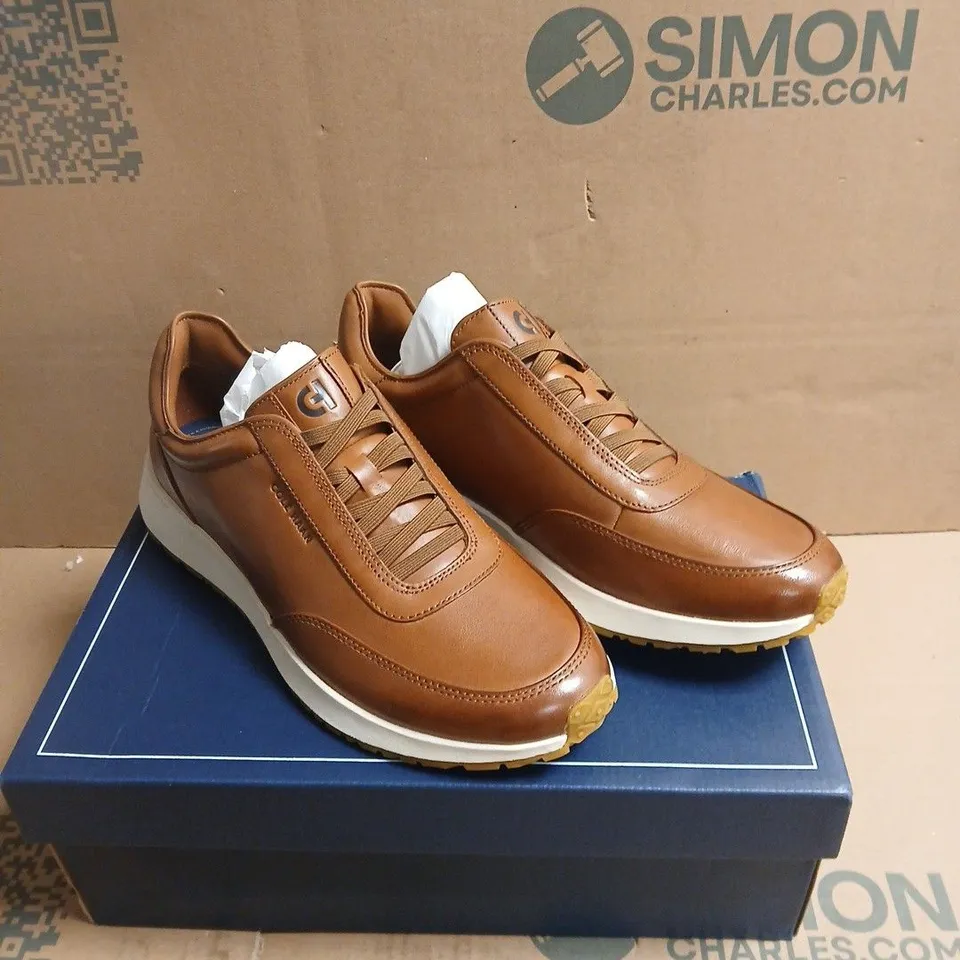 COLE HAAN BROWN LEATHER TRAINER – MEN’S CASUAL SHOES BOXED SIZE 10
