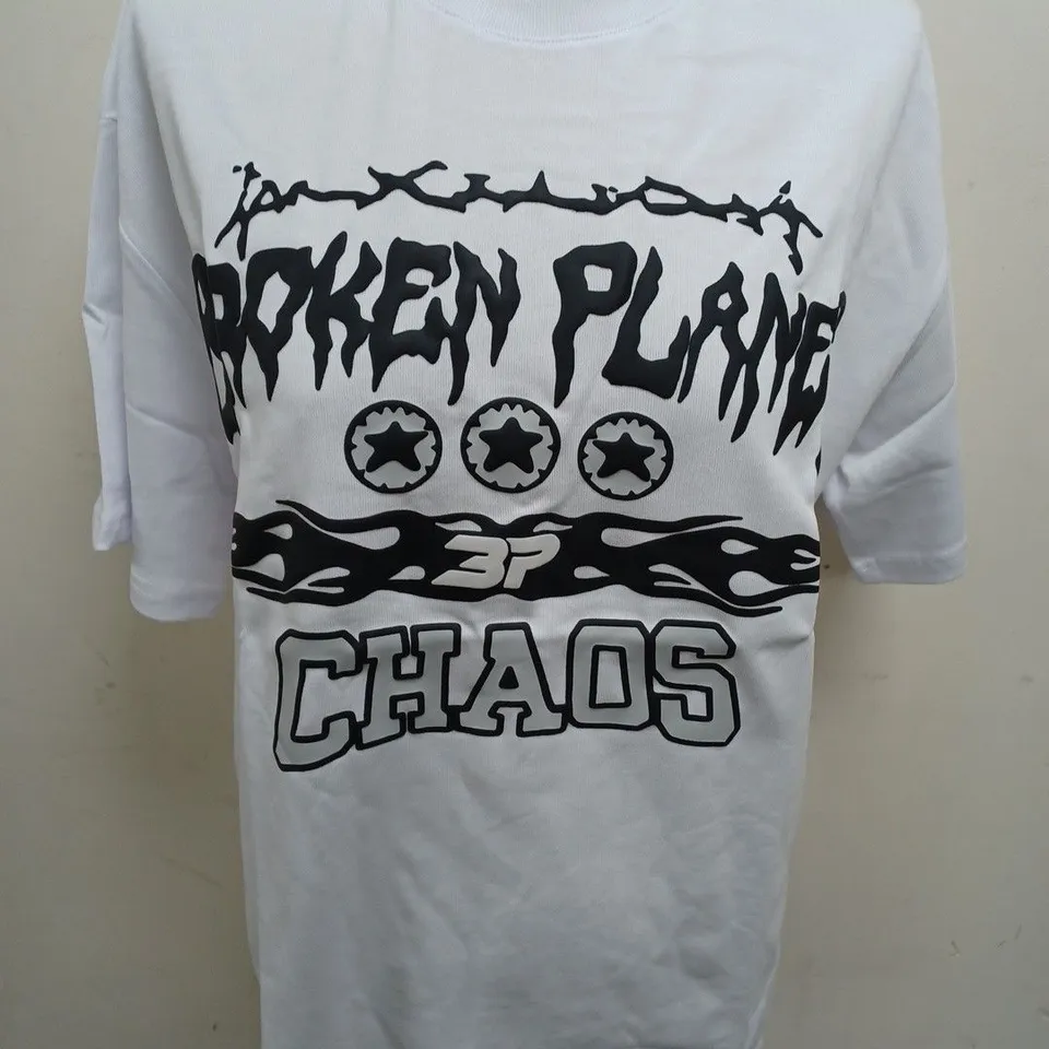 BROKEN PLANET CHAOS T-SHIRT IN SNOW WHITE - MED